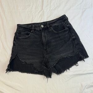 American Eagle Black Distressed Shorts